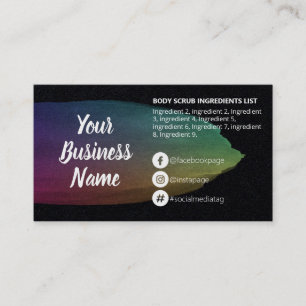 Olievlek op de zwarte injectienaaldinstructies visitekaartje