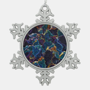 Olievlek Tin Sneeuwvlok Ornament