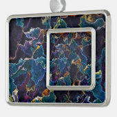 Olievlek Verzilverd Omlijst Ornament (Links)