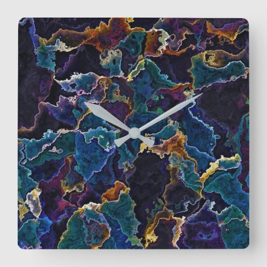 Olievlek Vierkante Klok (Voorkant)