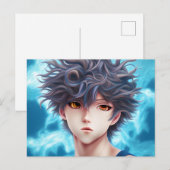 Olievlekken van een Anime Boy Briefkaart (Voorkant / Achterkant)