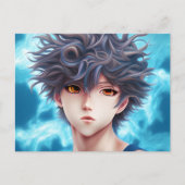 Olievlekken van een Anime Boy Briefkaart (Voorkant)