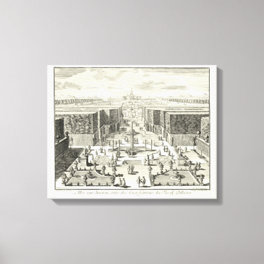 Olievlekken van fonteinen in de tuin van Versaille Canvas Afdruk (Voorkant)