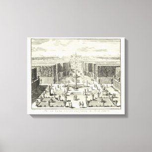 Olievlekken van fonteinen in de tuin van Versaille Canvas Afdruk