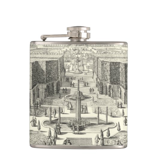 Olievlekken van fonteinen in de tuin van Versaille Heupfles (Voorkant)