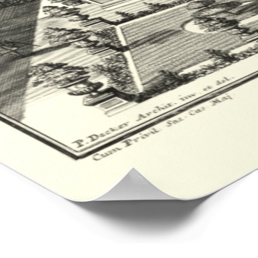 Olievlekken van fonteinen in de tuin van Versaille Poster (Hoek)