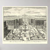 Olievlekken van fonteinen in de tuin van Versaille Poster (Voorkant)