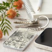 Olievlekken van fonteinen in de tuin van Versaille Sleutelhanger (Voorkant Rechts)