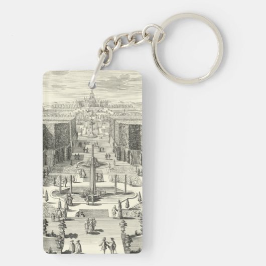 Olievlekken van fonteinen in de tuin van Versaille Sleutelhanger (achterkant)