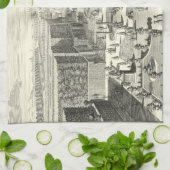 Olievlekken van fonteinen in de tuin van Versaille Theedoek (Gevouwen)