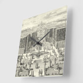 Olievlekken van fonteinen in de tuin van Versaille Vierkante Klok (Hoek)