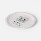 Olifant 1e verjaardag papieren bordje (Gekanteld)