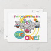 Olifant 1e verjaardag T shirten en geschenken Briefkaart (Voorkant / Achterkant)