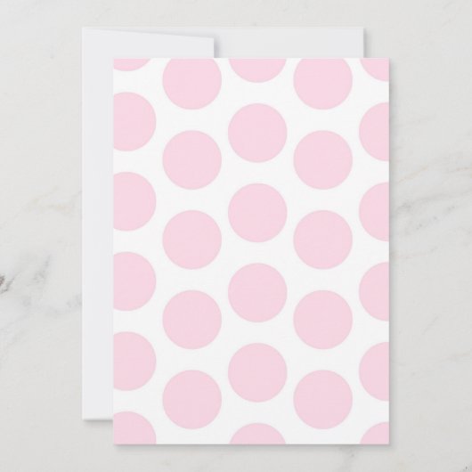 Olifant 1e Verjaardag Uitnodiging Roze Polka Dots (Achterkant)