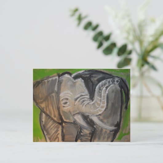 olifant #7 briefkaart (Staand voorkant)