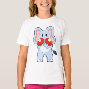 Olifant aan het boksen met boks handschoenen t-shirt