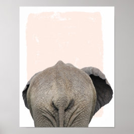 Olifant achter kinderkamerprint poster