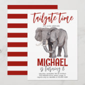 Olifant achterklep verjaardag uitnodigen kaart (Voorkant / Achterkant)