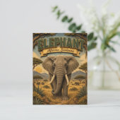 Olifant Afrikaanse Savanne POPCUT Briefkaart (Staand voorkant)