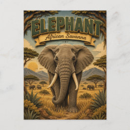 Olifant Afrikaanse Savanne POPCUT Briefkaart