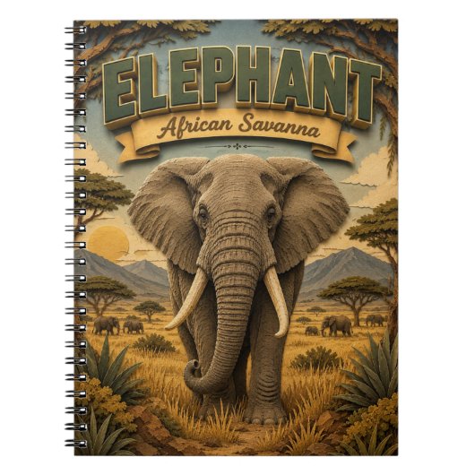 Olifant Afrikaanse Savanne POPCUT Notitieboek (Voorkant)