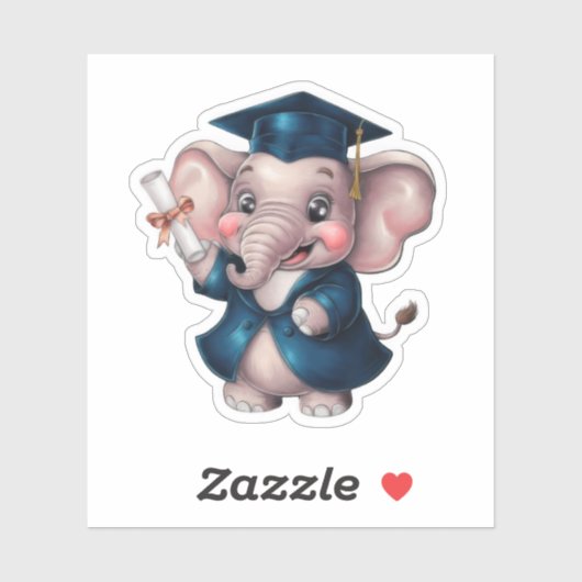 Olifant Afstuderen Sticker (Vel)