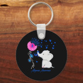 Olifant Alopecia Awareness - Alopecia Lint Gift Sleutelhanger (Achterkant)