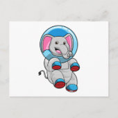 Olifant als astronaut in glazen bol briefkaart (Voorkant)