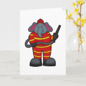 Olifant als brandweer met slang kaart (Gele Bloem)
