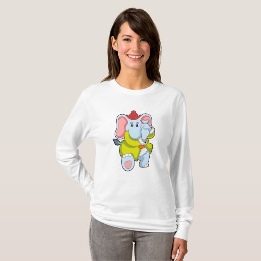 Olifant als brandweerman met Proboscis T-shirt (Voorkant volledig)