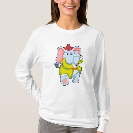 Olifant als brandweerman met Proboscis T-shirt (Voorkant)