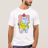 Olifant als brandweerman met Proboscis T-shirt (Voorkant)