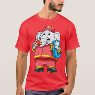 Olifant als brandweerman met slang 1 t-shirt