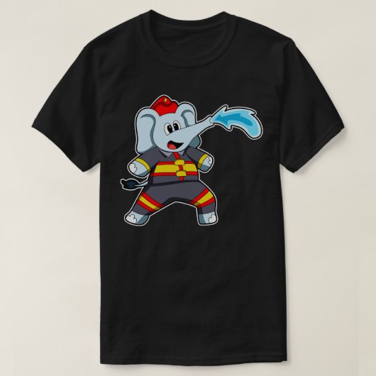 Olifant als brandweerman met slang 3 t-shirt (Design voorkant)