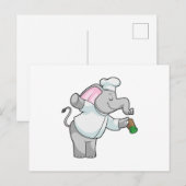 Olifant als chef met zoutvaatje briefkaart (Voorkant / Achterkant)