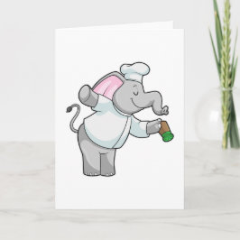 Olifant als chef met zoutvat kaart