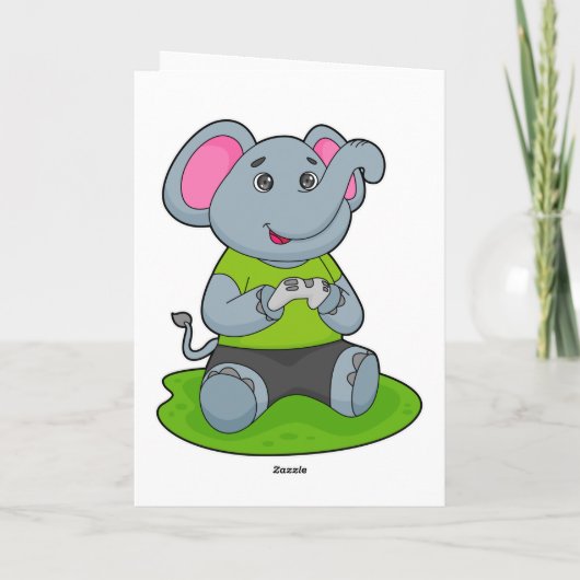 Olifant als gamer kaart (Achterkant)