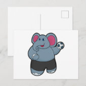 Olifant als handbalspeler met handbal briefkaart (Voorkant / Achterkant)