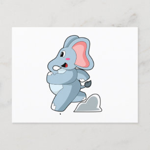 Olifant als hardloper briefkaart