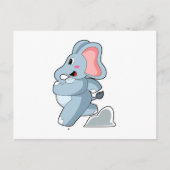Olifant als hardloper briefkaart (Voorkant)