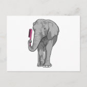 Olifant als kapper met kam briefkaart (Voorkant)