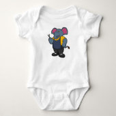 Olifant als kapper met schaar romper (Voorkant)
