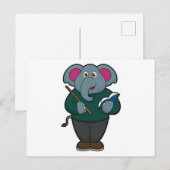 Olifant als leraar met boek en aanwijsstok briefkaart (Voorkant / Achterkant)