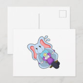 Olifant als motorrijder met motorfiets.PNG Briefkaart (Voorkant / Achterkant)