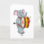 Olifant als muzikant met trommel kaart (Achterkant)