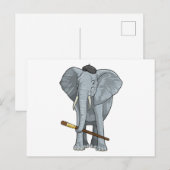Olifant als Schilder met verfkwast Briefkaart (Voorkant / Achterkant)
