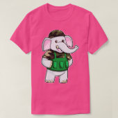 Olifant als Soldaat met Uniforme Helm T-shirt (Design voorkant)