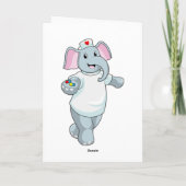 Olifant als verpleegster met medicijnen kaart (Achterkant)