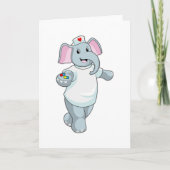 Olifant als verpleegster met medicijnen kaart (Voorkant)
