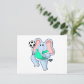Olifant als Voetbalspeler met Voetbal.PNG Briefkaart (Staand voorkant)